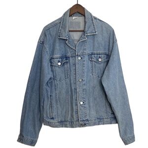 Vintage GAP Jean Jacket Mens XL Light Blue Denim Trucker Classic 90s Workwear